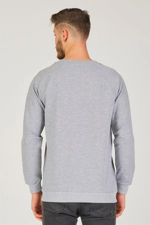 V4003 DEWBERRY REGLAN KOL ERKEK SWEATSHIRT-GRİ