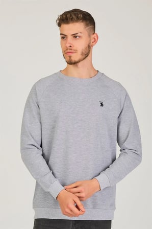 V4003 DEWBERRY REGLAN KOL ERKEK SWEATSHIRT-GRİ