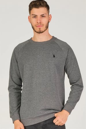 V4003 DEWBERRY REGLAN KOL ERKEK SWEATSHIRT-ANTRASİT