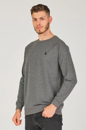 V4003 DEWBERRY REGLAN KOL ERKEK SWEATSHIRT-ANTRASİT