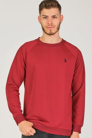 V4003 DEWBERRY REGLAN KOL ERKEK SWEATSHIRT-BORDO