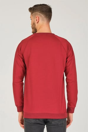 V4003 DEWBERRY REGLAN KOL ERKEK SWEATSHIRT-BORDO