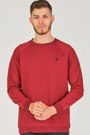 V4003 DEWBERRY REGLAN KOL ERKEK SWEATSHIRT-BORDO