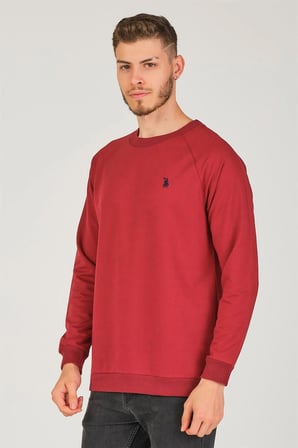 V4003 DEWBERRY REGLAN KOL ERKEK SWEATSHIRT-BORDO