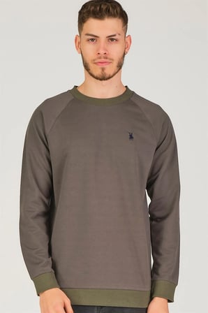 V4003 DEWBERRY REGLAN KOL ERKEK SWEATSHIRT-HAKİ