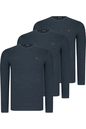 ÜÇLÜ SET T8588 DEWBERRY YUVARLAK YAKA ERKEK SWEATSHIRT-ANTRASİT-ANTRASİT-ANTRASİT