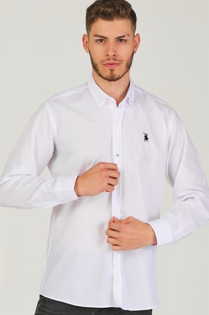 G725 DEWBERRY ERKEK GÖMLEK-KAR BEYAZ