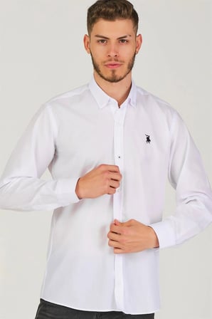 G725 DEWBERRY ERKEK GÖMLEK-KAR BEYAZ