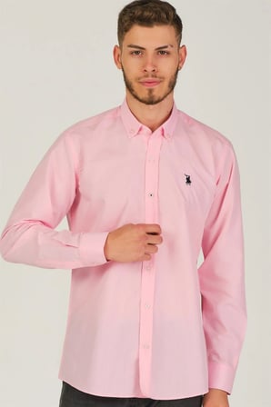 G725 DEWBERRY ERKEK GÖMLEK-KOYU PEMBE