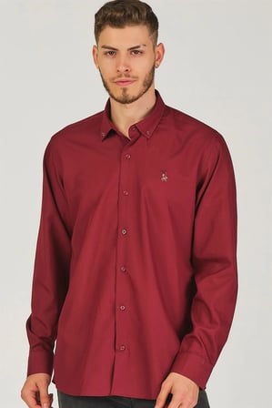 G725 DEWBERRY ERKEK GÖMLEK-KOYU BORDO