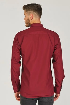 G725 DEWBERRY ERKEK GÖMLEK-KOYU BORDO