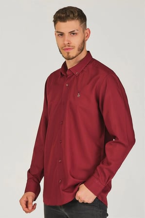 G725 DEWBERRY ERKEK GÖMLEK-KOYU BORDO