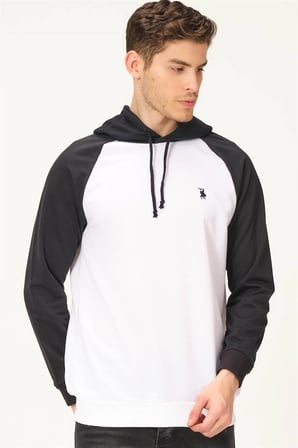 V4005 DEWBERRY ERKEK SWEATSHIRT-BEYAZ-LACİVERT