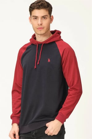 V4005 DEWBERRY ERKEK SWEATSHIRT-LACİVERT- BORDO