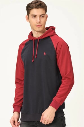 V4005 DEWBERRY ERKEK SWEATSHIRT-LACİVERT- BORDO
