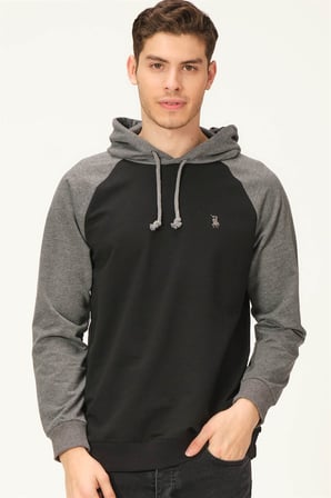 V4005 DEWBERRY ERKEK SWEATSHIRT-SİYAH-ANTRASİT