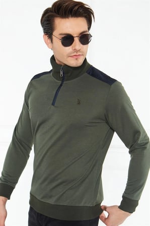 V4008 DEWBERRY ERKEK SWEATSHIRT-HAKİ