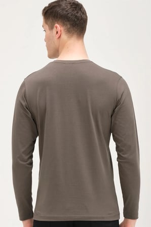 T8588 DEWBERRY BİSİKLET YAKA UZUN KOL T-SHIRT-HAKİ