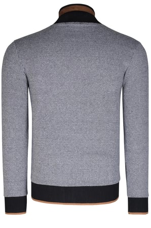 1021 DEWBERRY ERKEK SWEATSHIRT-AÇIK DIAGONAL SİYAH
