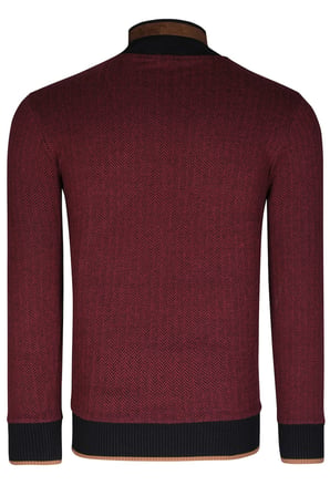 1039 DEWBERRY ERKEK SWEATSHIRT-AÇIK DESENLİ BORDO