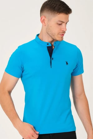 T8560 DEWBERRY T-SHIRT-TURKUAZ
