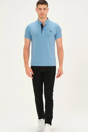 T8560 DEWBERRY T-SHIRT-İNDİGO