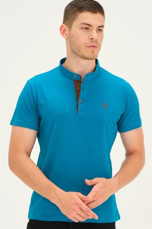 T8560 DEWBERRY T-SHIRT-KOYU TURKUAZ