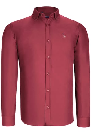 İKİLİ SET G725 DEWBERRY ERKEK GÖMLEK-BEYAZ-BORDO