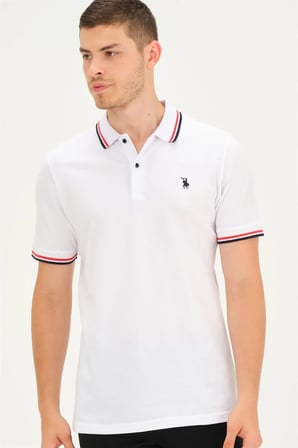 T8594 DEWBERRY ERKEK T-SHIRT-BEYAZ