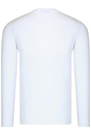 T8587 DEWBERRY V YAKA ERKEK UZUN KOL T-SHIRT-PAMUK BEYAZ