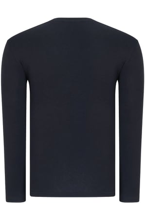 T8587 DEWBERRY V YAKA ERKEK UZUN KOL T-SHIRT-AÇIK SİYAH