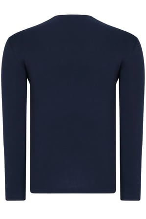 T8588 DEWBERRY BİSİKLET YAKA UZUN KOL T-SHIRT-AÇIK LACİVERT