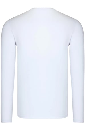 T8588 DEWBERRY BİSİKLET YAKA UZUN KOL T-SHIRT-AÇIK BEYAZ