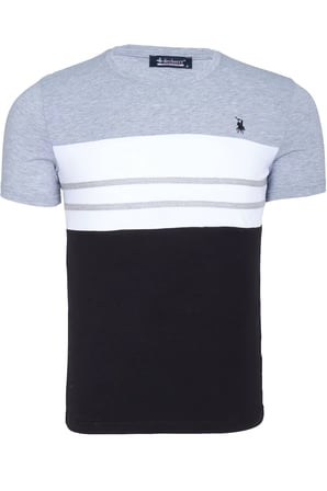T8593 DEWBERRY ERKEK T-SHIRT-AÇIK GRİ