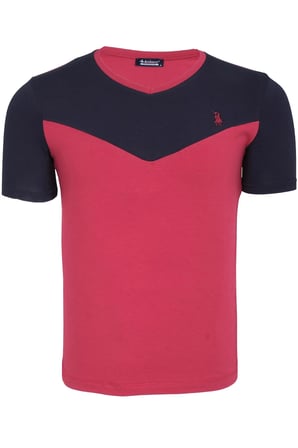 T8591 DEWBERRY MENS T-SHIRT-AÇIK BORDO