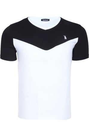 T8591 DEWBERRY MENS T-SHIRT-AÇIK BEYAZ