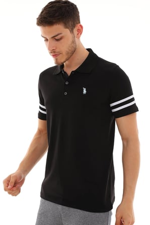 T8585 DEWBERRY ERKEK T-SHIRT-SİYAH-BEYAZ