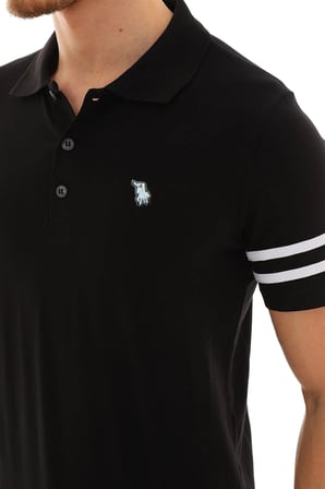 T8585 DEWBERRY ERKEK T-SHIRT-SİYAH-BEYAZ