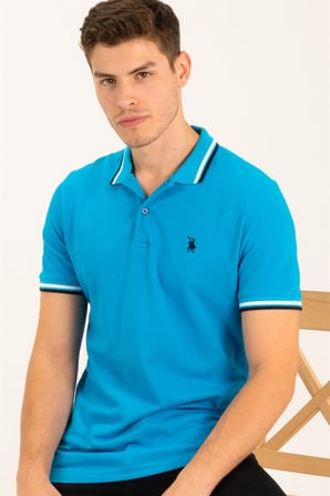 T8594 DEWBERRY ERKEK T-SHIRT-MAVİ
