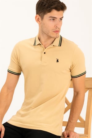 T8594 DEWBERRY ERKEK T-SHIRT-BEJ
