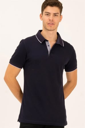 T8579 DEWBERRY ERKEK T-SHIRT-AÇIK LACİVERT