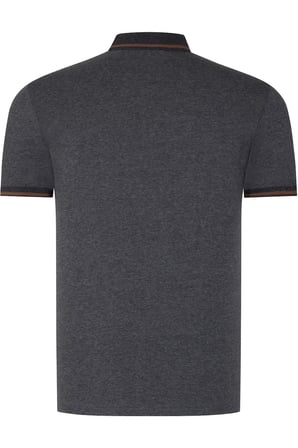 T8586 DEWBERRY ERKEK POLO YAKA T-SHIRT-KOYU ANTRASİT
