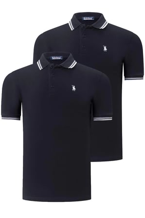 İKİLİ SET T8594 DEWBERRY ERKEK T-SHIRT-SİYAH-SİYAH