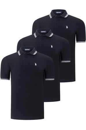 ÜÇLÜ SET T8594 DEWBERRY ERKEK T-SHIRT-SİYAH-SİYAH-SİYAH