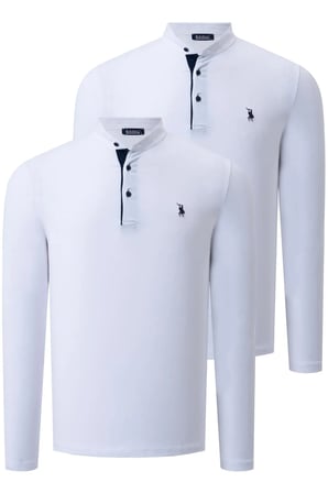 İKİLİ SET V4009 DEWBERRY ERKEK SWEATSHIRT-BEYAZ-BEYAZ