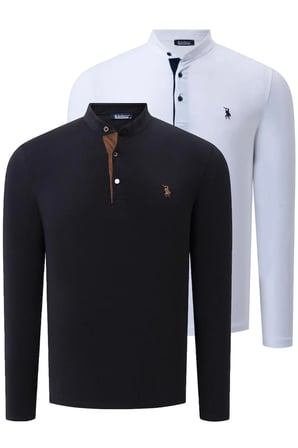 İKİLİ SET V4009 DEWBERRY ERKEK SWEATSHIRT-BEYAZ-SİYAH