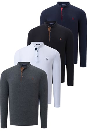 DÖRTLÜ SET V4009 DEWBERRY ERKEK SWEATSHIRT-SİYAH-ANTRASİT-LACİVERT-BEYAZ