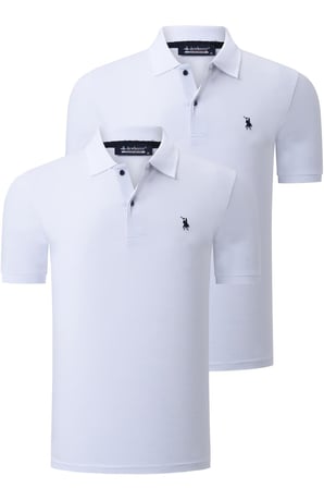 İKİLİ SET T8561 DEWBERRY ERKEK TSHIRT-BEYAZ-BEYAZ