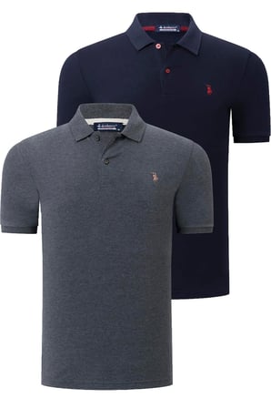 İKİLİ SET T8561 DEWBERRY ERKEK TSHIRT-ANTRASİT-LACİVERT