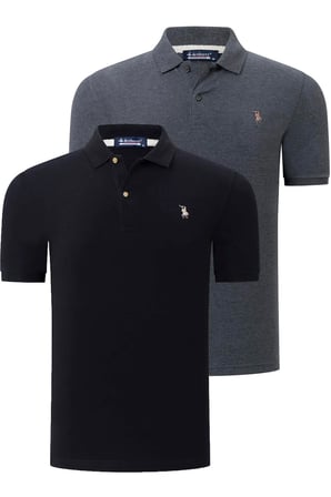 İKİLİ SET T8561 DEWBERRY ERKEK TSHIRT-ANTRASİT-SİYAH